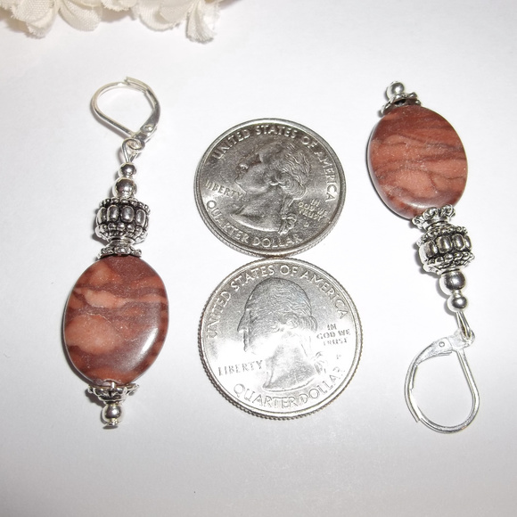 Brown Jasper Earrings Set Handmade NWT Gift 4565 - Picture 3 of 6